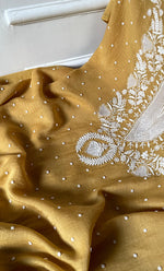 Load image into Gallery viewer, Navedaa Women's Lakhnavi Handcrafted Mul Chanderi UnStitched Kurta And Dupatta Set - HONC0318600