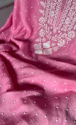 Load image into Gallery viewer, Jazba Women's Lakhnavi Handcrafted Mul Chanderi UnStitched Kurta And Dupatta Set - HONC0301688