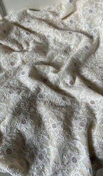 Load image into Gallery viewer, Women's Lakhnavi Handcrafted Pure Silk Georgette Chikankari Kurta And Dupatta Set- HONC0270823