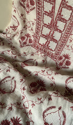 Load image into Gallery viewer, Women's Lakhnavi Handcrafted Mul Chanderi Unstitched Kurta And Dupatta Set - HONC0260937