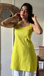 Load image into Gallery viewer, Women's Lakhnavi Handcrafted Cotton Chikankari Long Top - HONC0349181