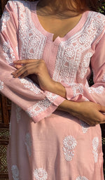 Load image into Gallery viewer, Heeba Women's Lucknowi Handcrafted Muslin Chikankari Kurti - HONC0177079