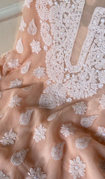 将图像加载到图库查看器中, Women's Lucknowi Handcrafted Faux-Georgette Chikankari Suit Material - HONC0263006