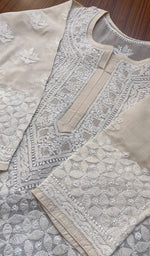 将图像加载到图库查看器中, Women's Lakhnavi Handcrafted Cotton Chikankari Kurti - HONC0273804