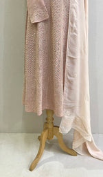 Load image into Gallery viewer, Women's Lucknowi Handcrafted Viscose Georgette Chikankari Anarkali With Dupatta Set - HONC078525