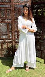 将图像加载到图库查看器中, Women's Lucknowi Handcrafted Modal Cotton Chikankari Kurti - HONC0277734