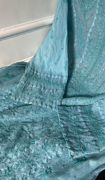 Load image into Gallery viewer, Women's Lakhnavi Handcrafted Mul Chanderi Semi - Stitched Kurta And Dupatta Set - HONC0296167