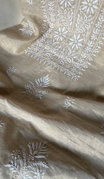 Load image into Gallery viewer, Women's Lakhnavi Handcrafted Tissue Chanderi Unstitched Kurta And Dupatta Set - HONC0284696