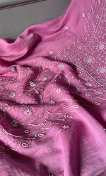 Load image into Gallery viewer, Women's Lakhnavi Handcrafted Mul Chanderi Chikankari Full Suit Material - HONC0278004