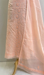 将图像加载到图库查看器中, Women's Lakhnavi Handcrafted Kota Cotton Chikankari Kurta And Dupatta Set - HONC050677