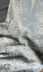 Load image into Gallery viewer, Women's Lakhnavi Handcrafted Maheshwari Mul Chanderi Unstitched Kurta And Dupatta Set- HONC0276234