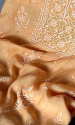 将图像加载到图库查看器中, Jazba Women's Lakhnavi Handcrafted Mul Chanderi Unstitched Kurta And Dupatta Set - HONC0295034