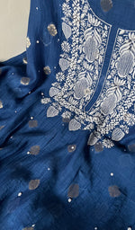 将图像加载到图库查看器中, Women's Lakhnavi Handcrafted Mul Chanderi Unstitched Kurta And Dupatta Set - HONC0261781