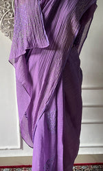 将图像加载到图库查看器中, Women's Lakhnavi Handcrafted Mul Chanderi Chikankari Saree - HONC0321336