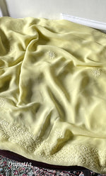 将图像加载到图库查看器中, Women's Lakhnavi Handcrafted Viscose Georgette Chikankari Full Suit Material - HONC0312590