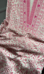 Load image into Gallery viewer, Women's Lakhnavi Handcrafted Maheshwari Mul Chanderi Unstitched Kurta And Dupatta Set- HONC0270650