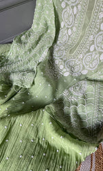 Load image into Gallery viewer, Women's Lakhnavi Handcrafted Mul Chanderi Semi - Stitched Anarkali And Dupatta Set - HONC0305931