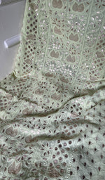 将图像加载到图库查看器中, Women's Lakhnavi Handcrafted Viscose Georgette Chikankari Full Suit Material - HONC0266304