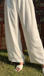 Load image into Gallery viewer, Women's Lucknowi Handcrafted Viscose Georgette Chikankari Palazzo- HONC0176142