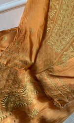 Load image into Gallery viewer, Women's Lakhnavi Handcrafted Mul Chanderi Semi - Stitched Kurta And Dupatta Set- HONC0305150