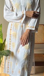 将图像加载到图库查看器中, Women's Lucknowi Handcrafted Crepe Chikankari Kurti- HONC0293378