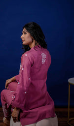 Load image into Gallery viewer, Shazana Women's Lakhnavi Handcrafted Modal Cotton Chikankari Chikankari Top and Pant Set - HONC0213489
