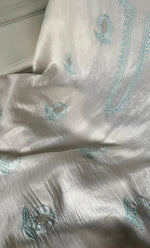 将图像加载到图库查看器中, Anvika Women's Lakhnavi Handcrafted Chanderi Silk Unstitched Kurta And Dupatta Set - HONC0321988