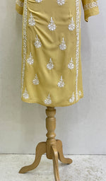 将图像加载到图库查看器中, Rusdha Women's Lucknowi Handcrafted Modal Cotton Chikankari Kurti - HONC0160328