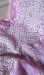 Load image into Gallery viewer, Women's Lucknowi Handcrafted Faux-Georgette Chikankari Suit Material - HONC0274415