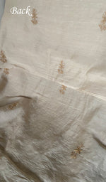 Load image into Gallery viewer, Women's Lakhnavi Handcrafted Unstitched Munga Silk Chikankari Kurta And Dupatta Set- HONC0341511