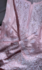 Load image into Gallery viewer, Women's Lakhnavi Handcrafted Mul Chanderi Semi - Stitched Kurta And Dupatta Set - HONC0258042