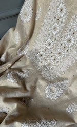 将图像加载到图库查看器中, Women's Lakhnavi Handcrafted Tissue Chanderi Unstitched Kurta And Dupatta Set - HONC0267158