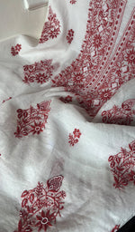 Load image into Gallery viewer, Women's Lakhnavi Handcrafted Mul Chanderi Unstitched Kurta And Dupatta Set - HONCO278138