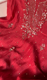 Load image into Gallery viewer, Women's Lakhnavi Handcrafted Mul Chanderi Kurta And Dupatta Set - HONC0268036