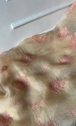 Load image into Gallery viewer, Women's Lakhnavi Handcrafted Pure Organza Chikankari Unstitched Kurta And Dupatta Set- HONC0328271