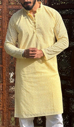 Load image into Gallery viewer, Men's Faux-Georgette Hakoba Kurta - HONC0261808