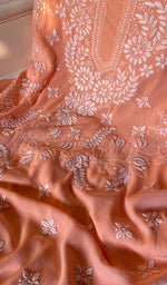 将图像加载到图库查看器中, Women's Lakhnavi Handcrafted Modal Cotton Chikankari Suit Material - HONC0275955