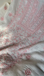 将图像加载到图库查看器中, Women's Lakhnavi Handcrafted Mul Chanderi Unstitched Kurta And Dupatta Set - HONC0287715