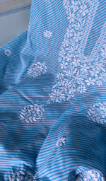 Load image into Gallery viewer, Women's Lakhnavi Handcrafted Cotton Chikankari Unstitched Kurti Fabric - HONC0364293