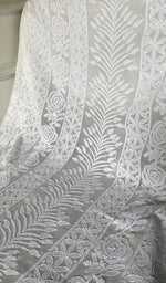 将图像加载到图库查看器中, Women's Lakhnavi Handcrafted Viscose Georgette Chikankari Kurti Fabric - HONC0343105