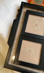 Load image into Gallery viewer, Chikankari Tray with Four Coasters - HONC0254716