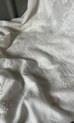 Load image into Gallery viewer, Alishba Women's Lucknowi Handcrafted Kota Cotton Chikankari Unstitched Kurta And Dupatta Set - HONC0312635