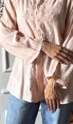 Load image into Gallery viewer, Bhumika Women's Lakhnavi Handcrafted Cotton Chikankari Top - HONC0346296