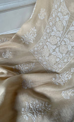 Load image into Gallery viewer, Women's Lakhnavi Handcrafted Unstitched Mul Chanderi Kurta And Dupatta Set - HONC0299222