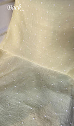 Load image into Gallery viewer, Jazba Women's Lakhnavi Handcrafted Mul Chanderi Unstitched Kurta And Dupatta Set - HONC08874952