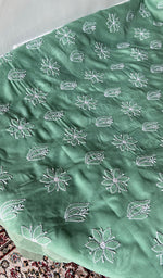 Load image into Gallery viewer, Women's Lakhnavi Handcrafted Cotton Unstitched Chikankari Suit Material - HONC0360794