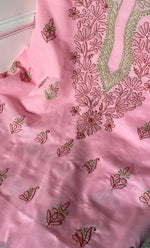 将图像加载到图库查看器中, Women's Lakhnavi Handcrafted Unstitched Cotton Chikankari Suit Material - HONC0316590