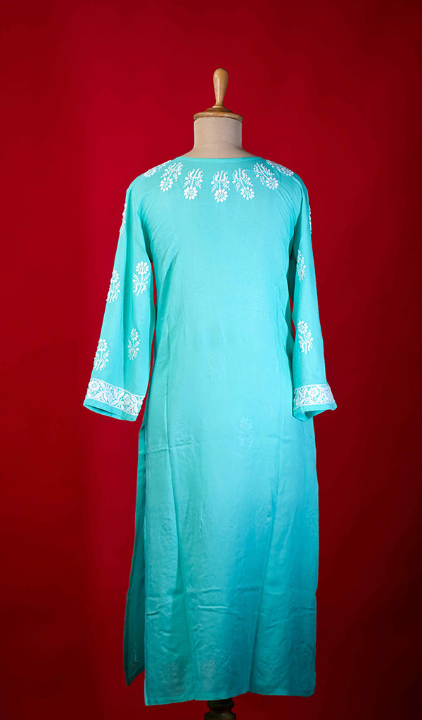 Rupam Women's Lucknowi Handcrafted Modal Cotton Chikankari Kurti - HONC0211887