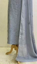 Load image into Gallery viewer, Women's Lakhnavi Handcrafted Cotton Chikankari Suit Material- HONC084639