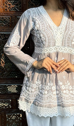 Load image into Gallery viewer, Alshifa Women's Lakhnavi Handcrafted Modal Cotton Chikankari Top - HONC0266101